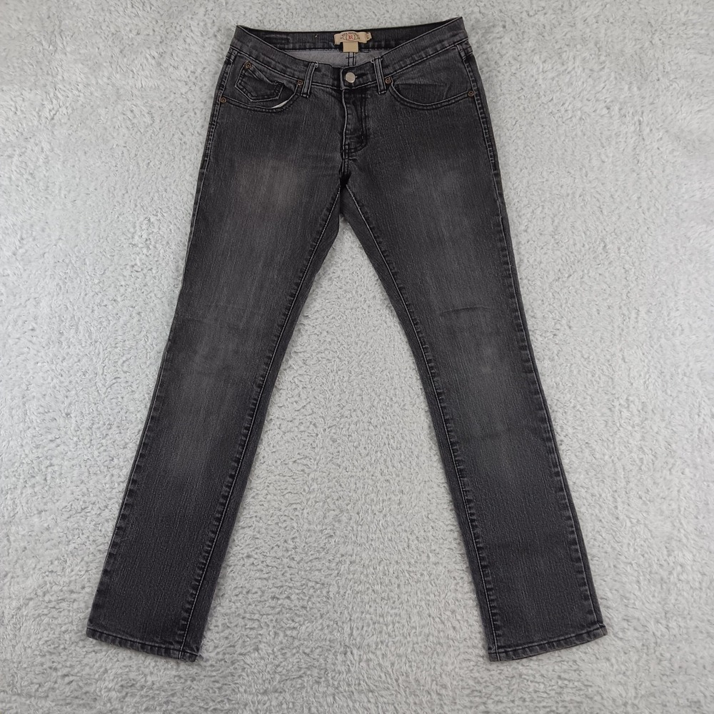 Rock Republic Straight Leg Jeans Womens 11/12 Black Excellent Embroidered Pocket